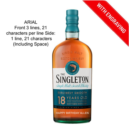 The Singleton of Dufftown 18 Years 700ml Engraving