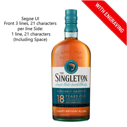 The Singleton of Dufftown 18 Years 700ml Engraving
