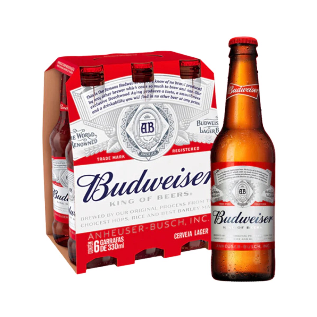 Budweiser King Of Beers Bottle 330ml 6-pack
