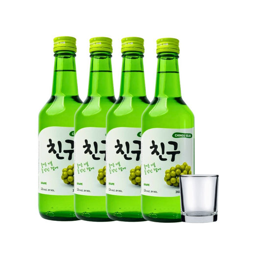 Chingu Soju Grape 360ml 4-pack + shot glass - Happy Hour