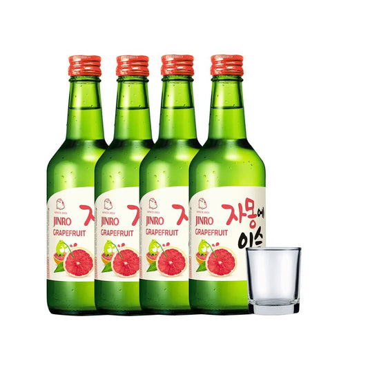 Jinro Grapefruit Soju 360ml 4-pack + shot glass - Happy Hour