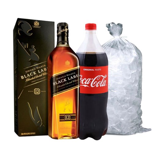 1 Johnnie Walker Black Label 1L + 1 Coke Regular 1.5L + 1 Tube Ice 3kg