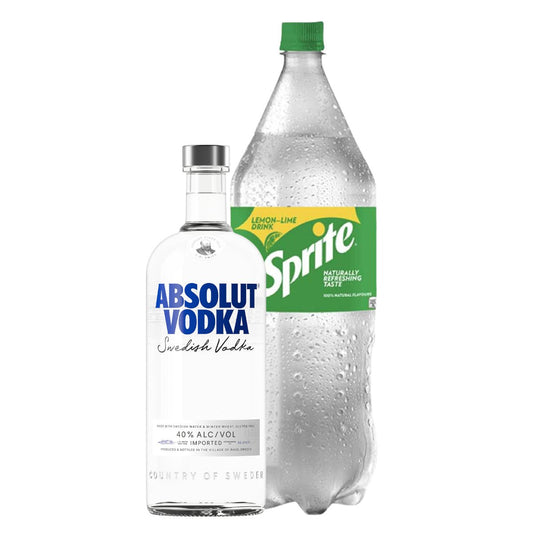 Absolut Vodka 1L with Sprite 1.5L - Happy Hour