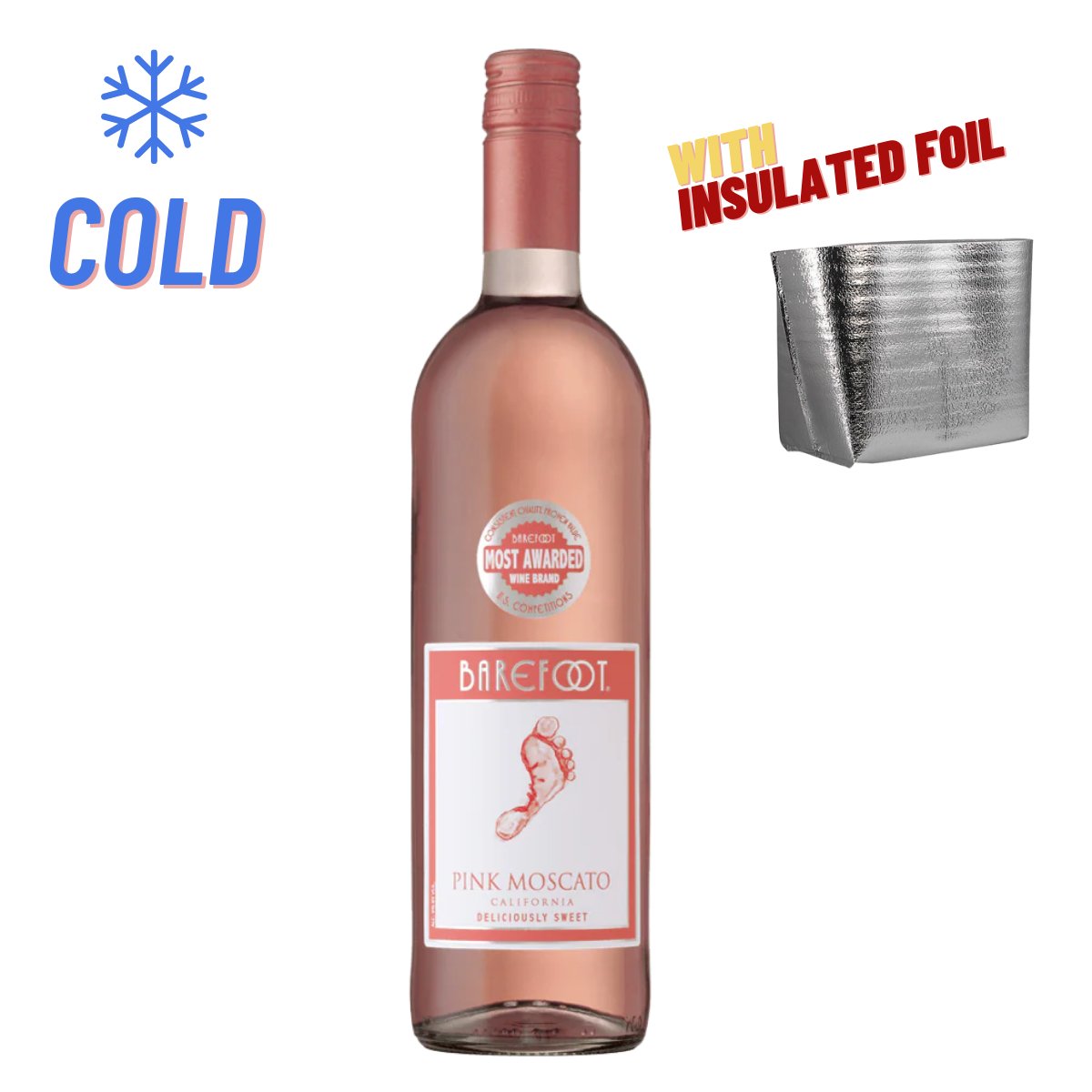 Barefoot Pink Moscato 750ml (❄️COLD) - Happy Hour