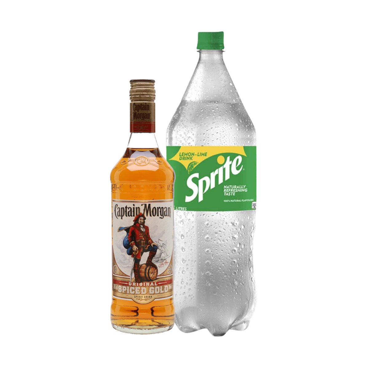 Captain Morgan Gold Rum 750ml with Sprite 1.5L - Happy Hour