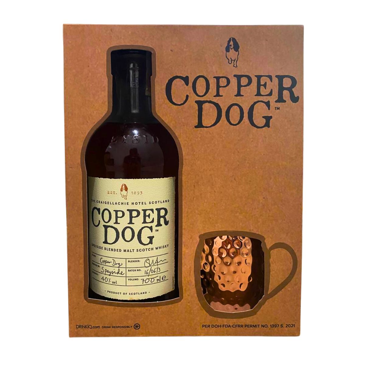 Copper Dog Whisky 700ml Exclusive Pack - Happy Hour