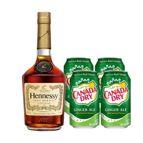 Hennessy Very Special Cognac 700ml with 4pcs Canada Dry Ginger Ale 355ml