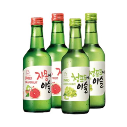 Jinro Soju 4-Bottle Green Grape & Grapefruit Bundle