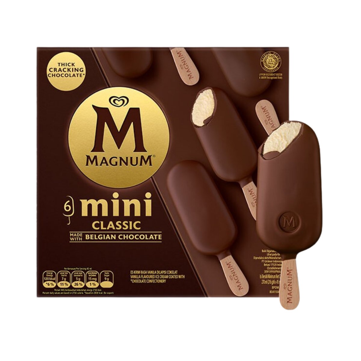 Magnum Mini Classic Belgian Chocolate 6x45ml