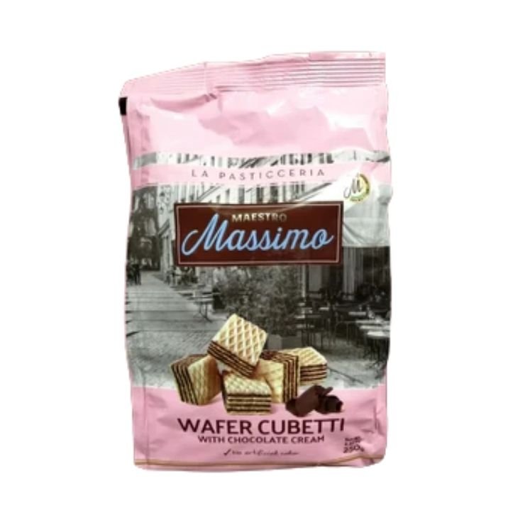 Massimo Wafer Cubetti with Chocolate Cream 250g