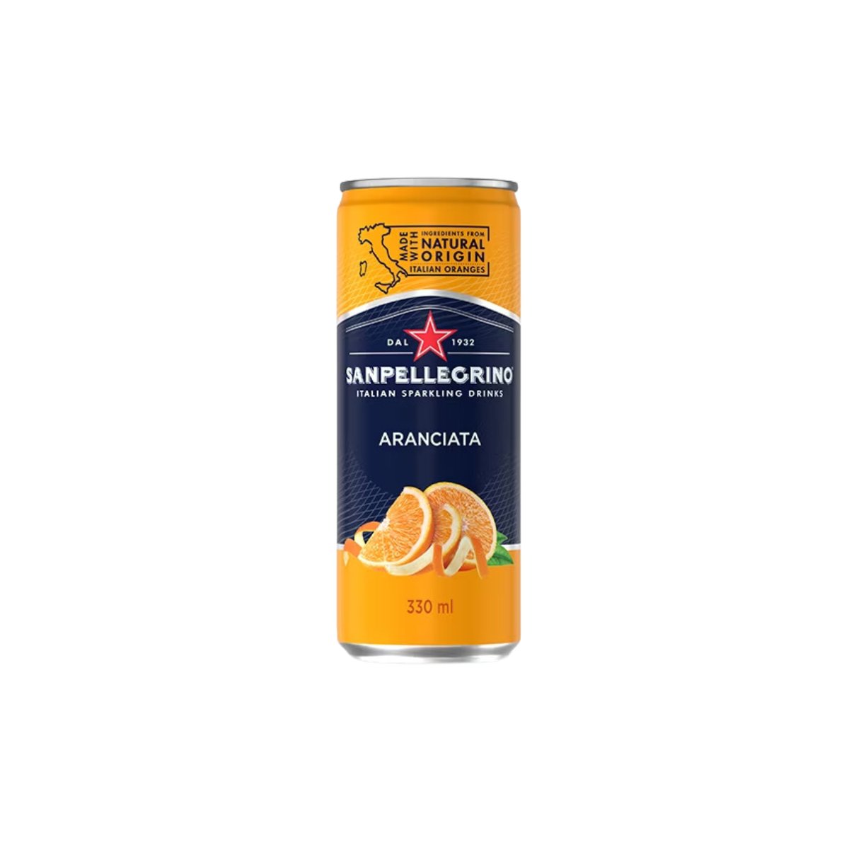 San Pellegrino Aranciata Sparkling Orange Juice Drink in-can 330ml - Happy Hour