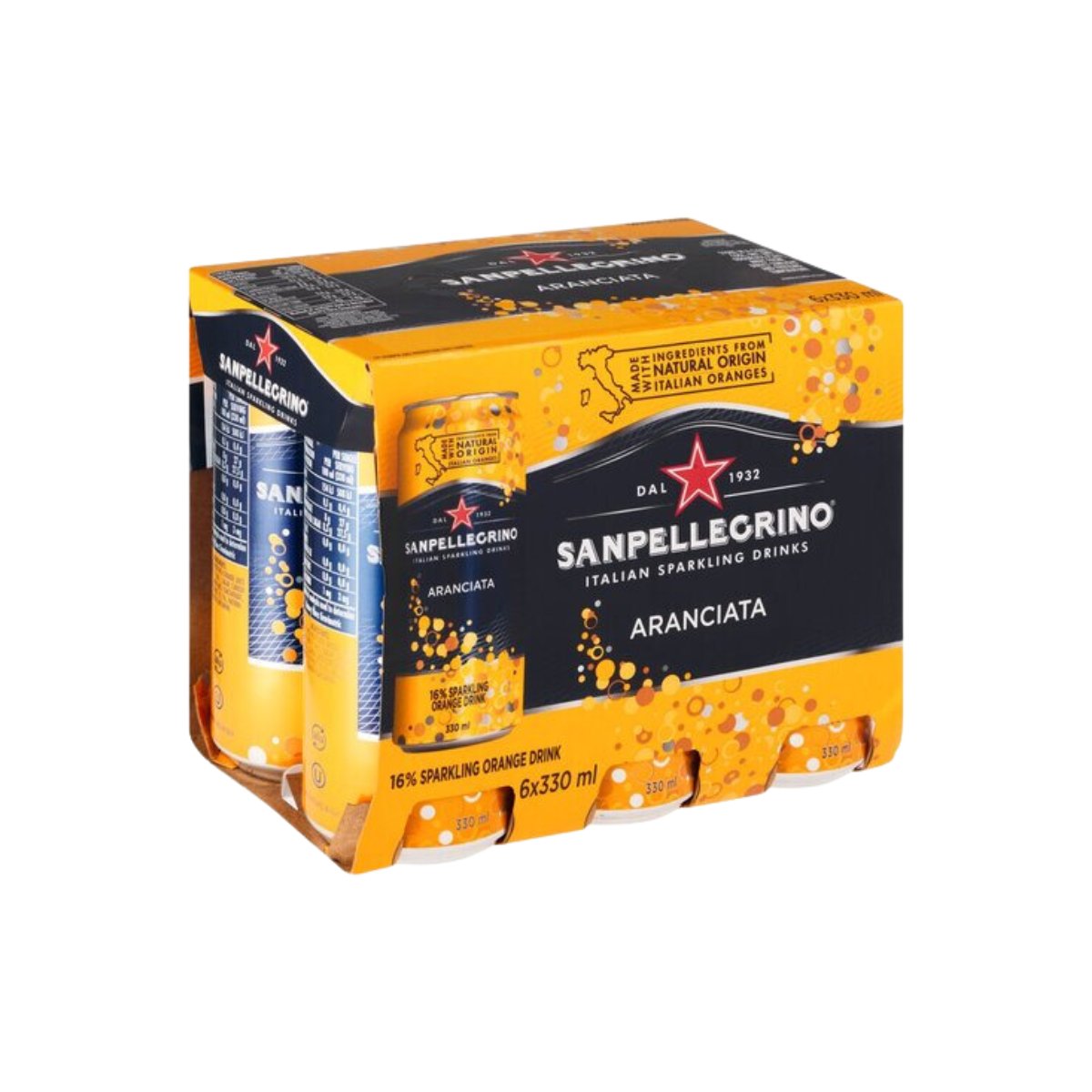 San Pellegrino Aranciata Sparkling Orange Juice Drink in-can 330ml - Happy Hour