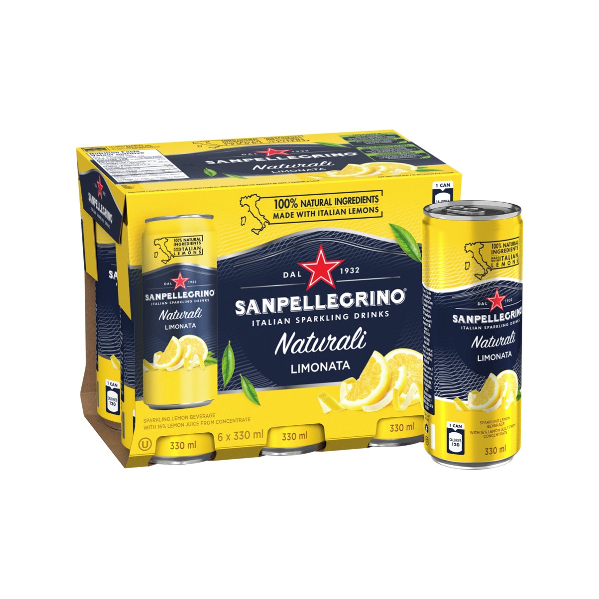 San Pellegrino Limonata Sparkling Lemon Juice Drink in-can 330ml - Happy Hour