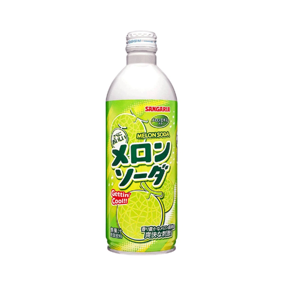 Sangaria Ramu Bottle Ramune Soda (Melon) 500ml - Happy Hour