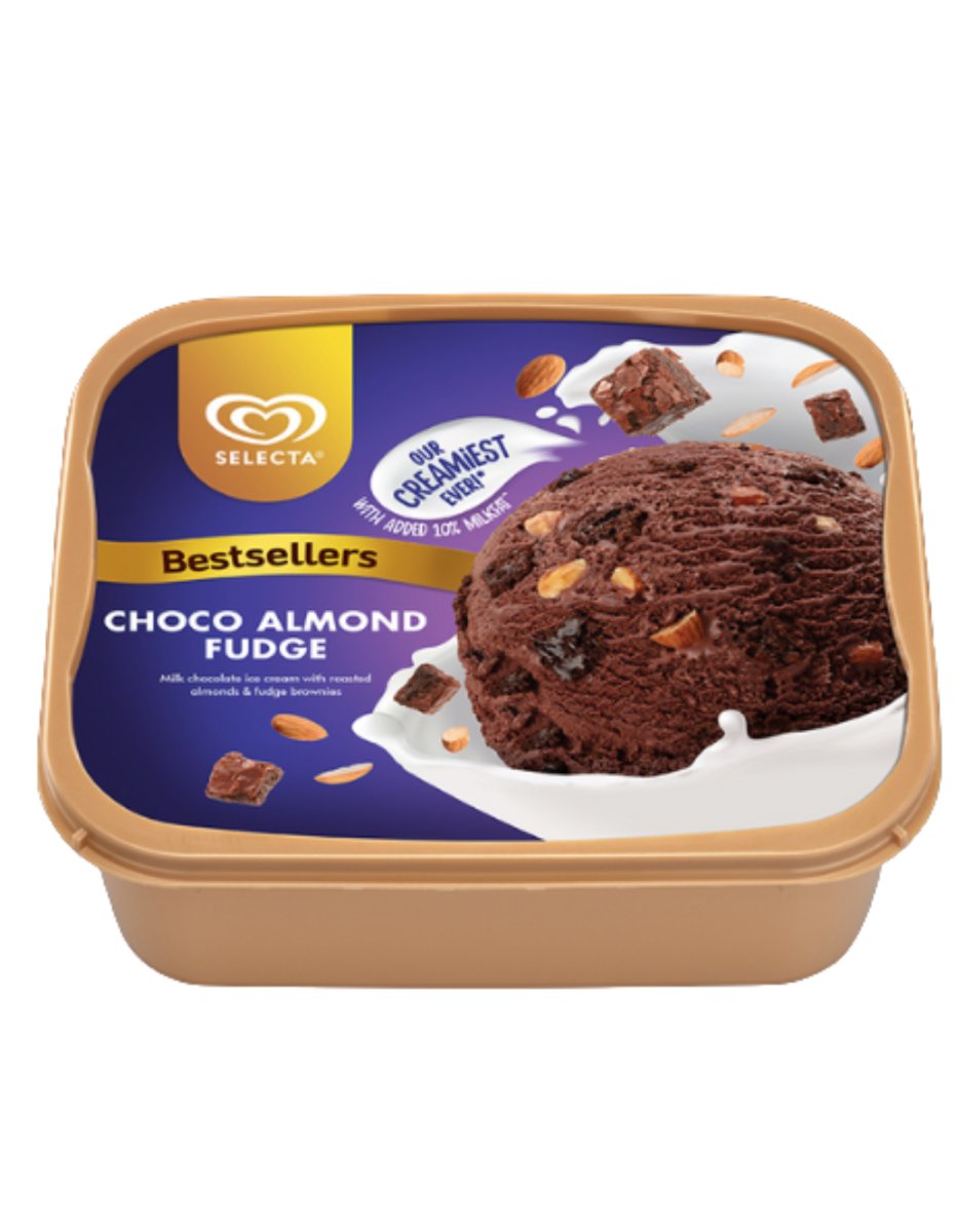 Selecta Supreme Ice Cream Choco Almond Fudge 1.3L - Happy Hour