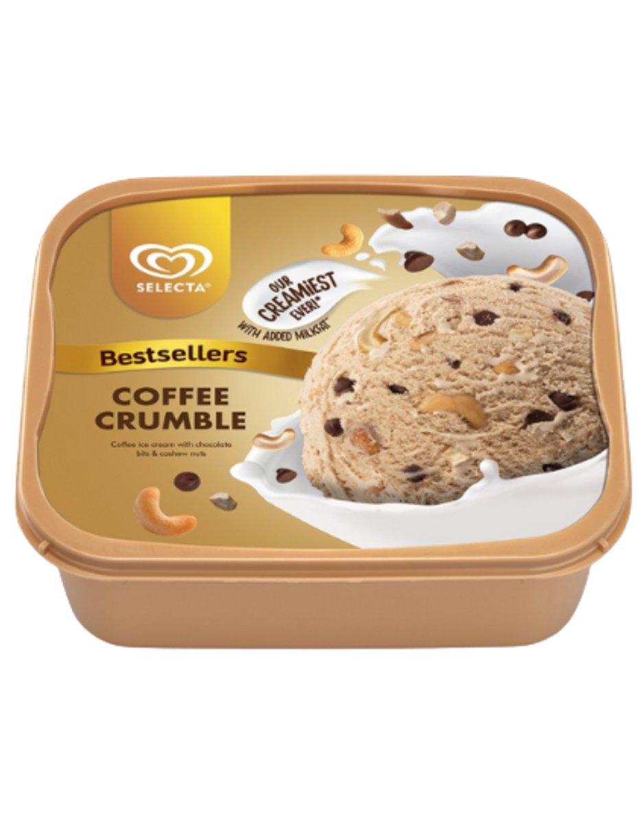 Selecta Supreme Ice Cream Coffee Crumble 1.3L - Happy Hour