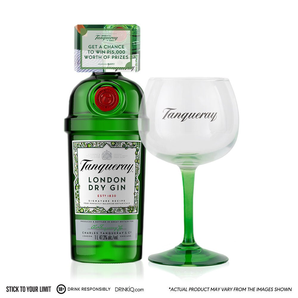 Tanqueray London Dry Gin 750ml with Copa Glass - Happy Hour
